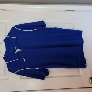 Nike Polo Blue Polyester Dri Fit  Size L